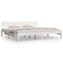 Bedframe Massief Grenenhout 200 x 200 cm Wit