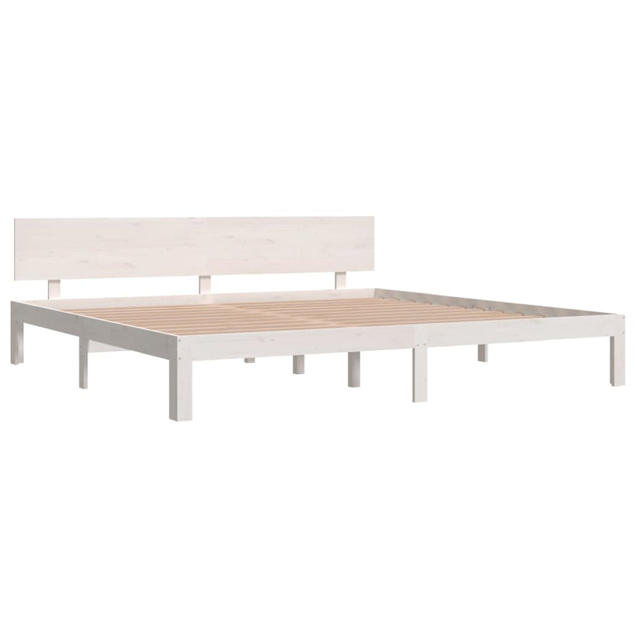 Bedframe Massief Grenenhout 200 x 200 cm Wit