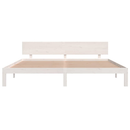 Bedframe Massief Grenenhout 200 x 200 cm Wit