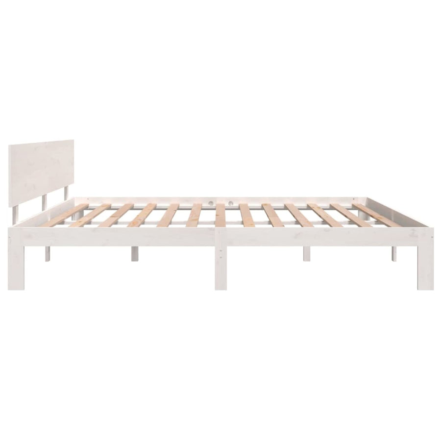 Bedframe Massief Grenenhout 200 x 200 cm Wit