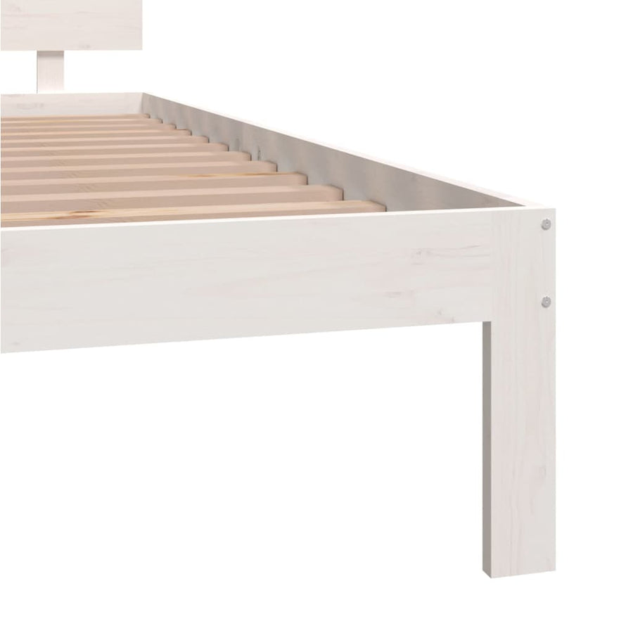 Bedframe Massief Grenenhout 200 x 200 cm Wit