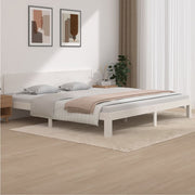 Bedframe massief grenenhout wit 200x200 cm