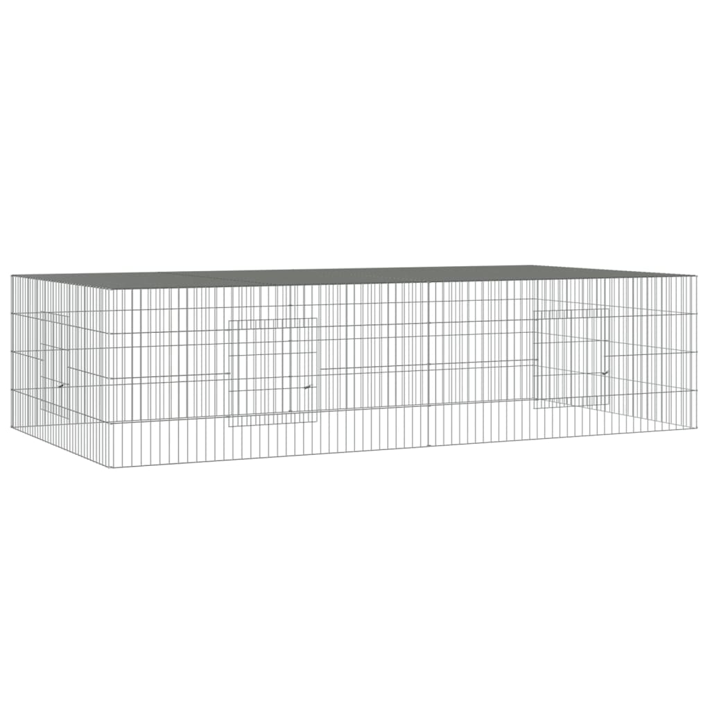 Konijnenkooi met 2 panelen 220x110x55 cm gegalvaniseerd ijzer 220 x 110 x 55 cm