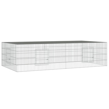 Konijnenkooi met 2 panelen 220x110x55 cm gegalvaniseerd ijzer 220 x 110 x 55 cm