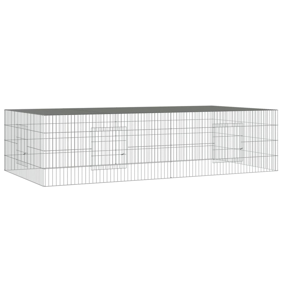 Konijnenkooi met 2 panelen 220x110x55 cm gegalvaniseerd ijzer 220 x 110 x 55 cm
