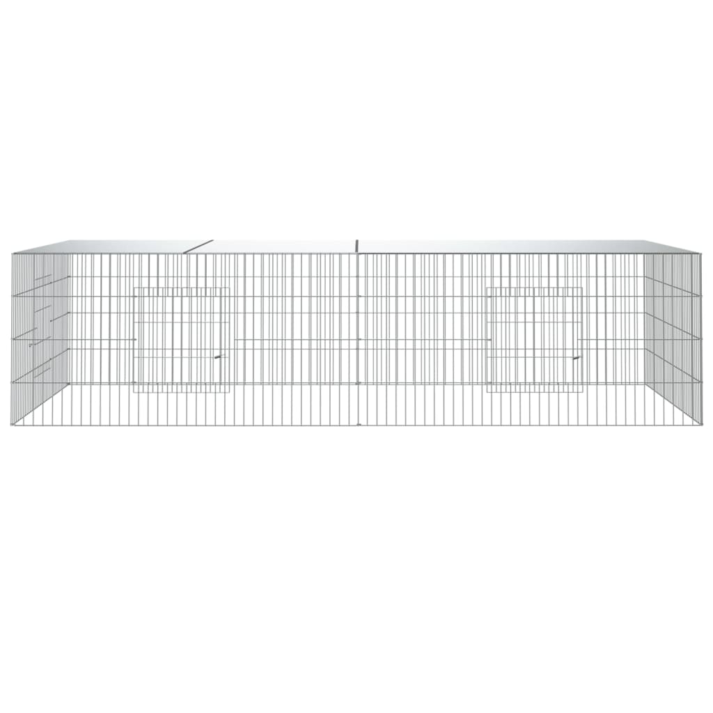 Konijnenkooi met 2 panelen 220x110x55 cm gegalvaniseerd ijzer 220 x 110 x 55 cm