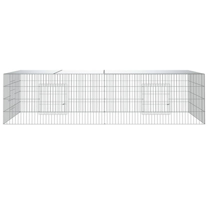 Konijnenkooi met 2 panelen 220x110x55 cm gegalvaniseerd ijzer 220 x 110 x 55 cm
