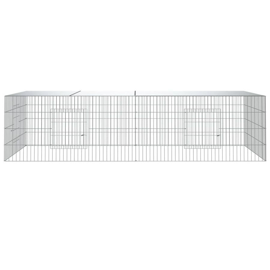 Konijnenkooi met 2 panelen 220x110x55 cm gegalvaniseerd ijzer 220 x 110 x 55 cm