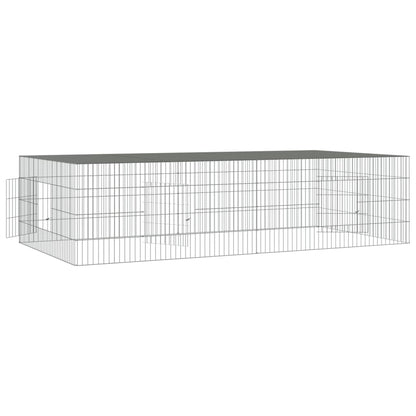 Konijnenkooi met 2 panelen 220x110x55 cm gegalvaniseerd ijzer 220 x 110 x 55 cm