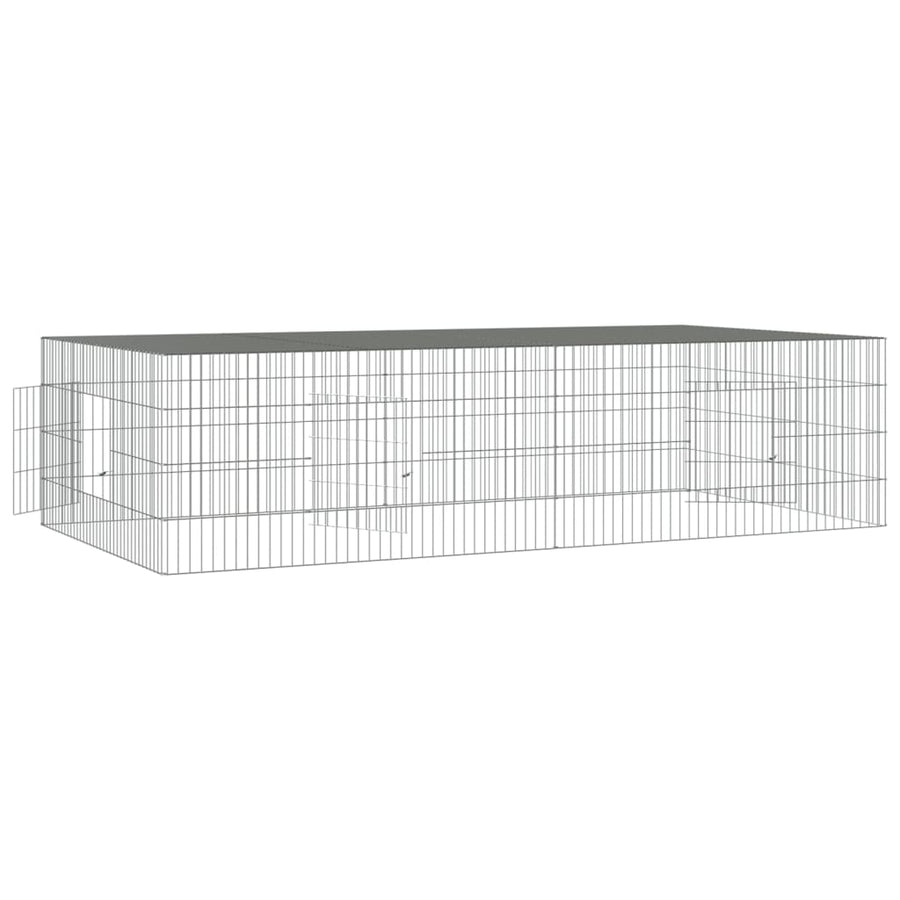 Konijnenkooi met 2 panelen 220x110x55 cm gegalvaniseerd ijzer 220 x 110 x 55 cm