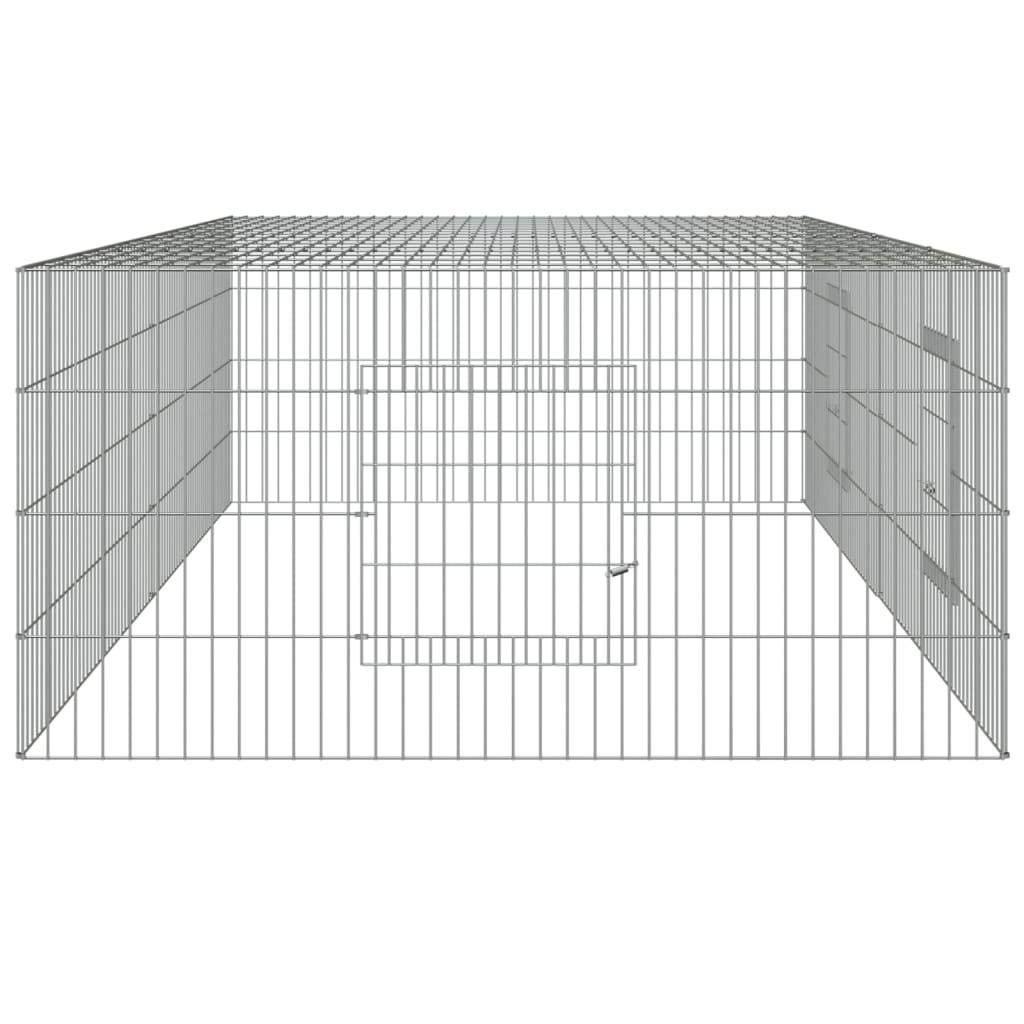 Konijnenkooi met 2 panelen 220x110x55 cm gegalvaniseerd ijzer 220 x 110 x 55 cm
