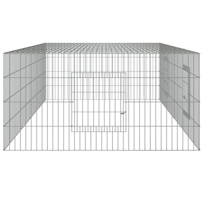Konijnenkooi met 2 panelen 220x110x55 cm gegalvaniseerd ijzer 220 x 110 x 55 cm