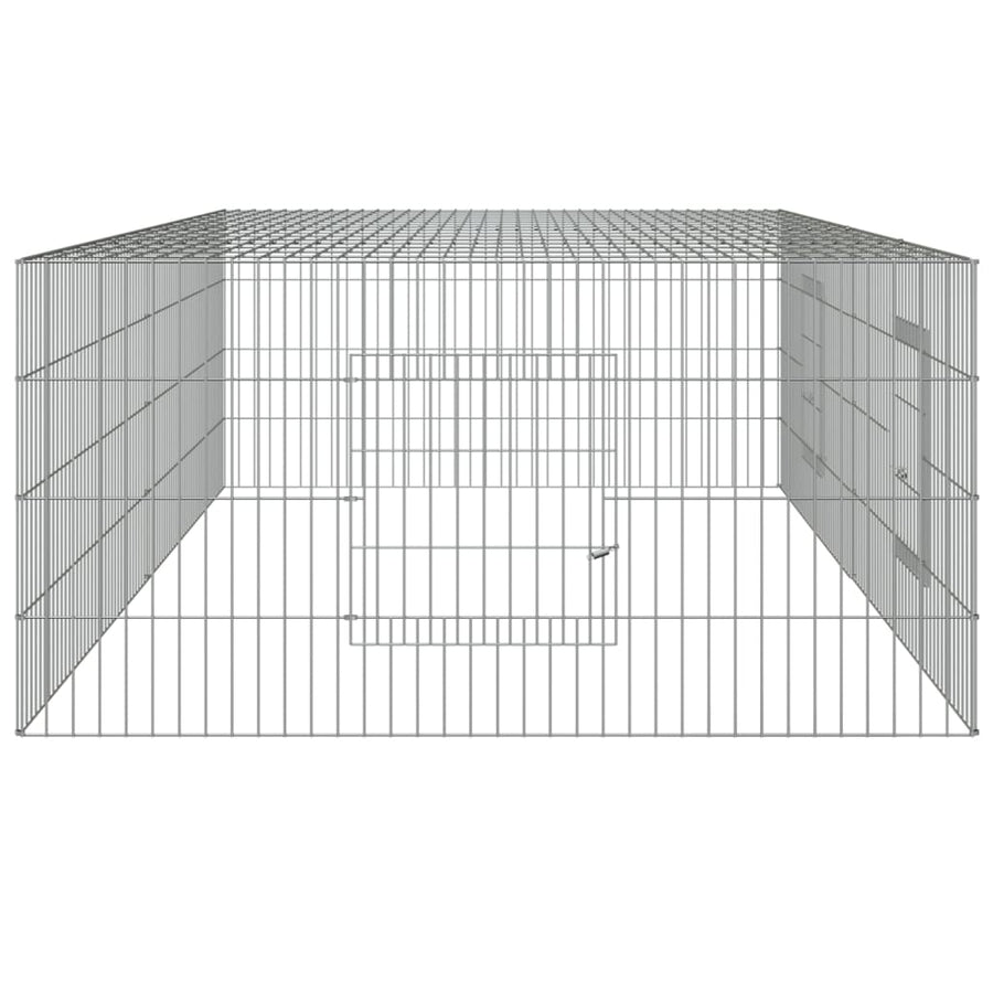 Konijnenkooi met 2 panelen 220x110x55 cm gegalvaniseerd ijzer 220 x 110 x 55 cm