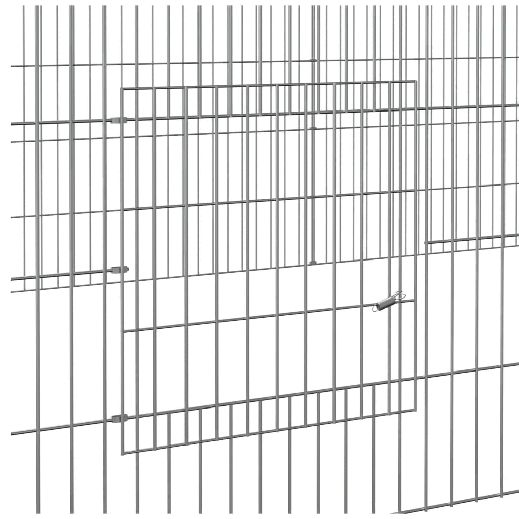 Konijnenkooi met 2 panelen 220x110x55 cm gegalvaniseerd ijzer 220 x 110 x 55 cm