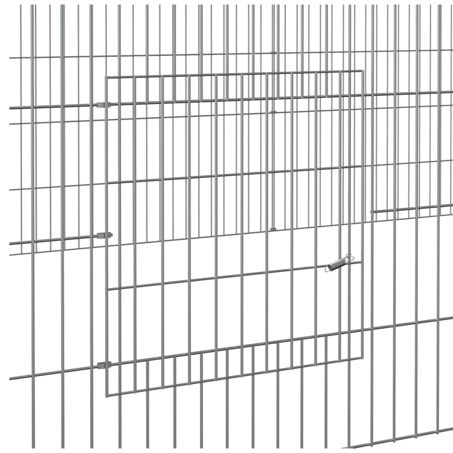 Konijnenkooi met 2 panelen 220x110x55 cm gegalvaniseerd ijzer 220 x 110 x 55 cm