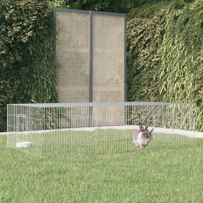Konijnenkooi met 2 panelen 220x110x55 cm gegalvaniseerd ijzer 220 x 110 x 55 cm