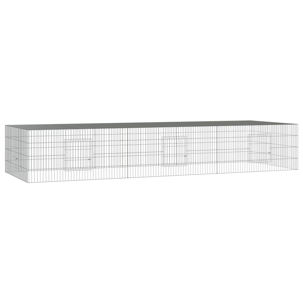 Konijnenkooi Met 3 Panelen 325X109X54 Cm Gegalvaniseerd Ijzer