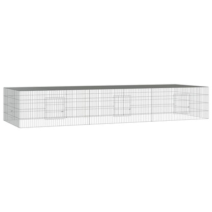 Konijnenkooi Met 3 Panelen 325X109X54 Cm Gegalvaniseerd Ijzer