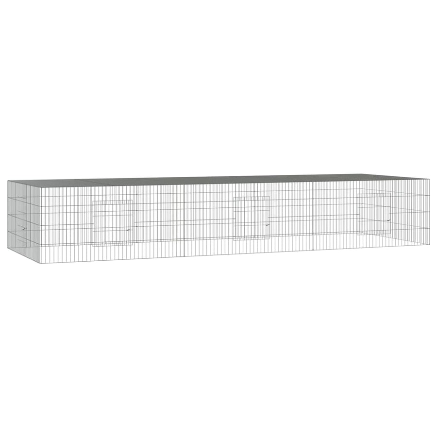 Konijnenkooi Met 3 Panelen 325X109X54 Cm Gegalvaniseerd Ijzer