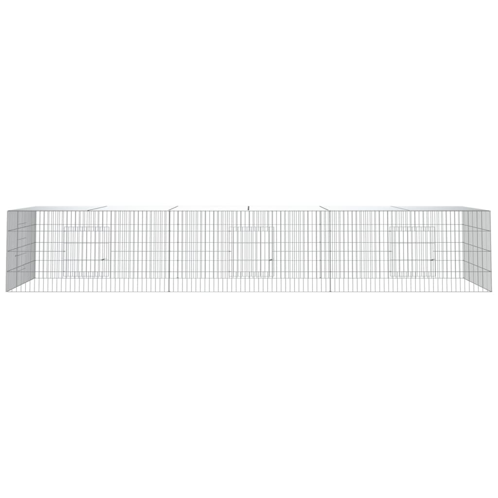 Konijnenkooi Met 3 Panelen 325X109X54 Cm Gegalvaniseerd Ijzer
