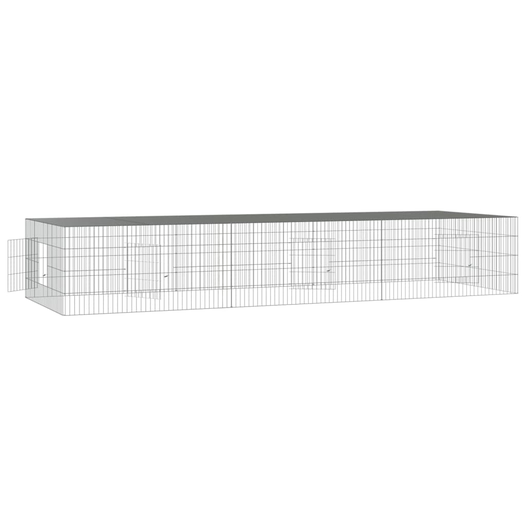 Konijnenkooi Met 3 Panelen 325X109X54 Cm Gegalvaniseerd Ijzer