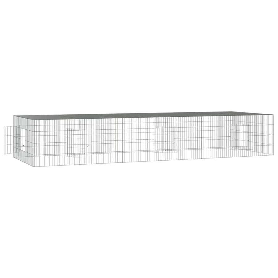 Konijnenkooi Met 3 Panelen 325X109X54 Cm Gegalvaniseerd Ijzer