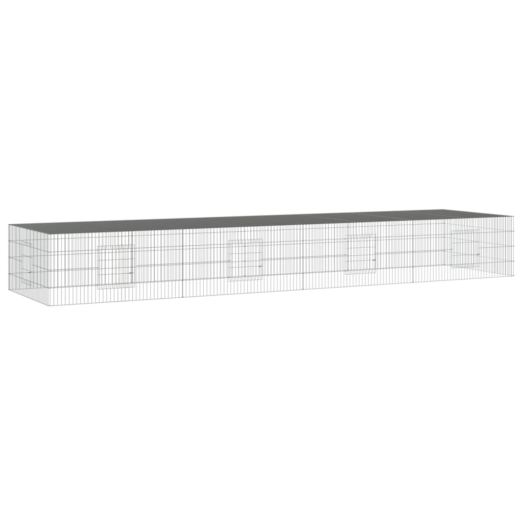 Konijnenkooi met 4 panelen 433x109x54 cm gegalvaniseerd ijzer 433 x 109 x 54 cm