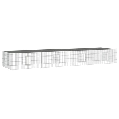 Konijnenkooi met 4 panelen 433x109x54 cm gegalvaniseerd ijzer 433 x 109 x 54 cm
