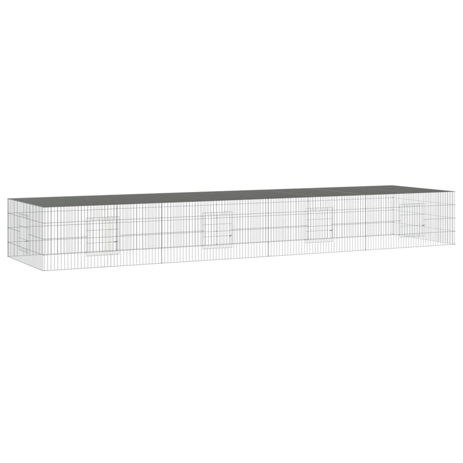 Konijnenkooi met 4 panelen 433x109x54 cm gegalvaniseerd ijzer 433 x 109 x 54 cm