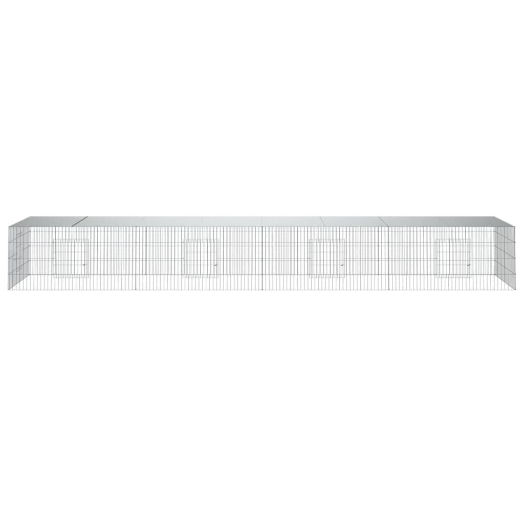 Konijnenkooi met 4 panelen 433x109x54 cm gegalvaniseerd ijzer 433 x 109 x 54 cm