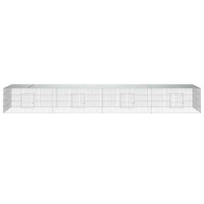 Konijnenkooi met 4 panelen 433x109x54 cm gegalvaniseerd ijzer 433 x 109 x 54 cm