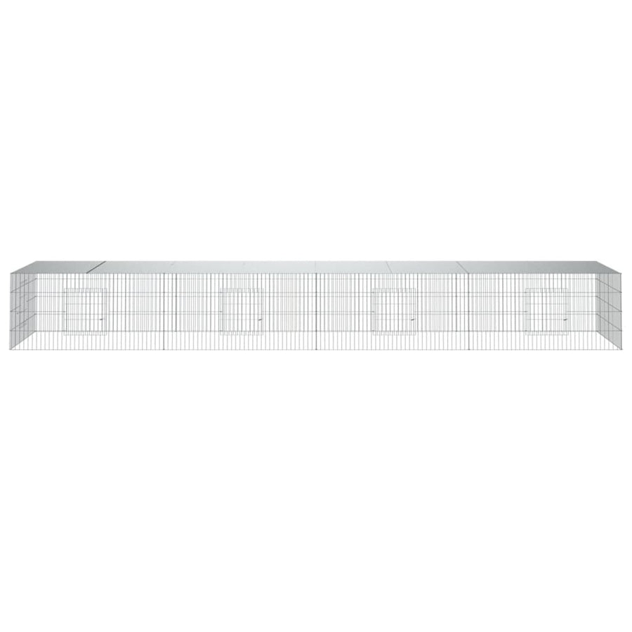 Konijnenkooi met 4 panelen 433x109x54 cm gegalvaniseerd ijzer 433 x 109 x 54 cm
