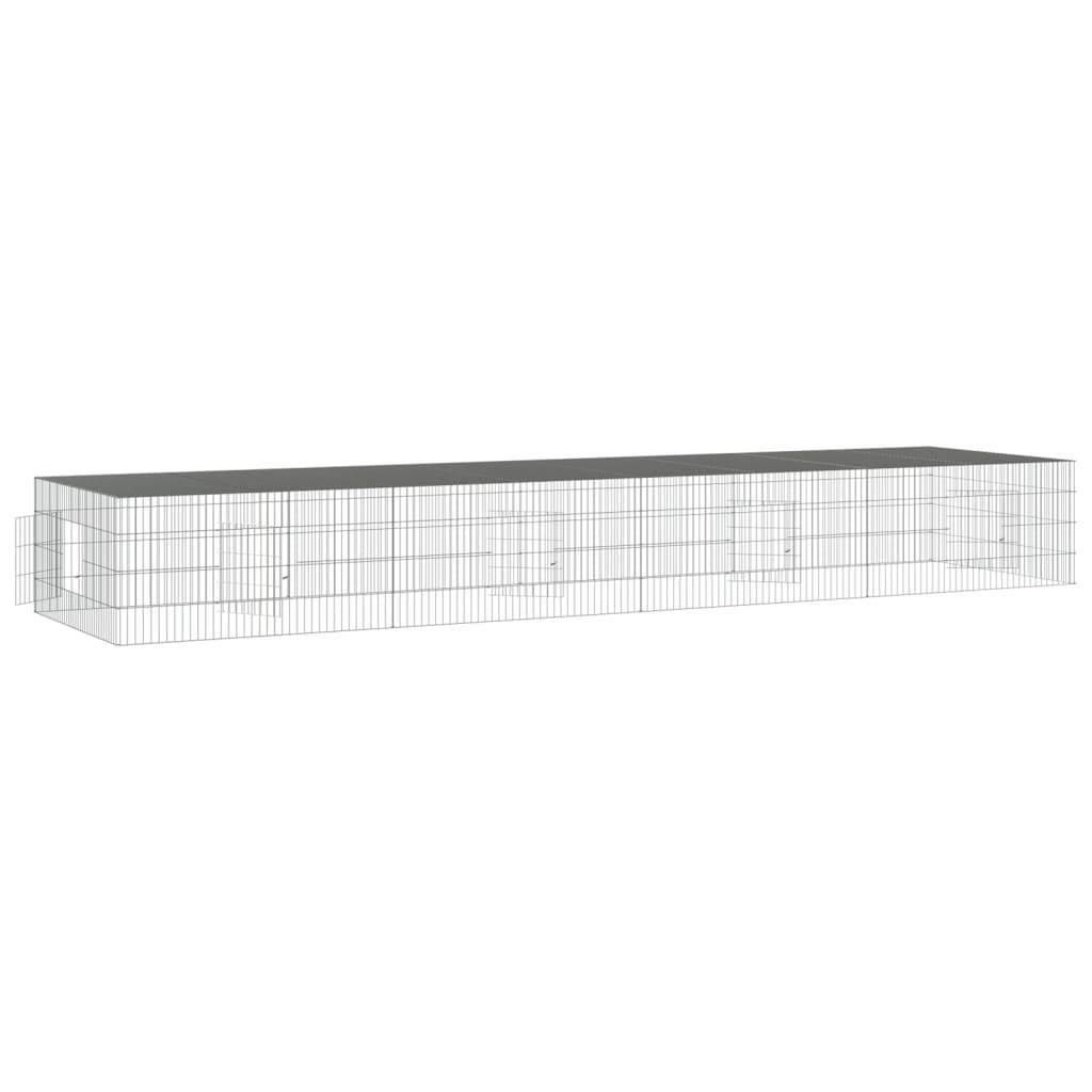 Konijnenkooi met 4 panelen 433x109x54 cm gegalvaniseerd ijzer 433 x 109 x 54 cm