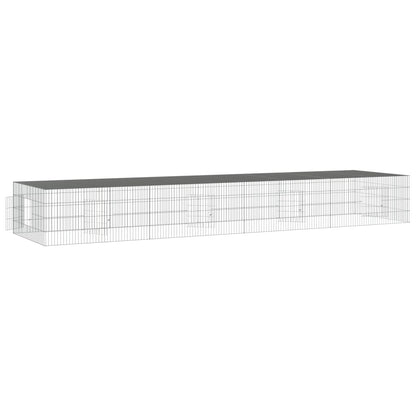 Konijnenkooi met 4 panelen 433x109x54 cm gegalvaniseerd ijzer 433 x 109 x 54 cm