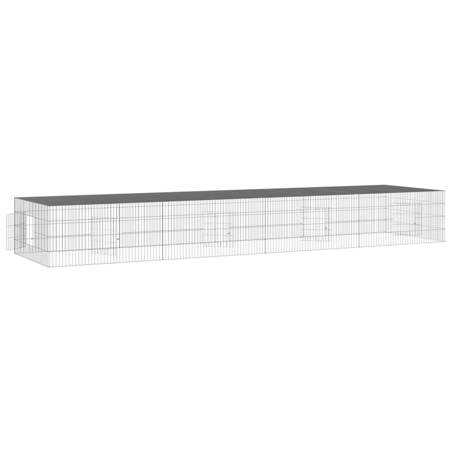 Konijnenkooi met 4 panelen 433x109x54 cm gegalvaniseerd ijzer 433 x 109 x 54 cm