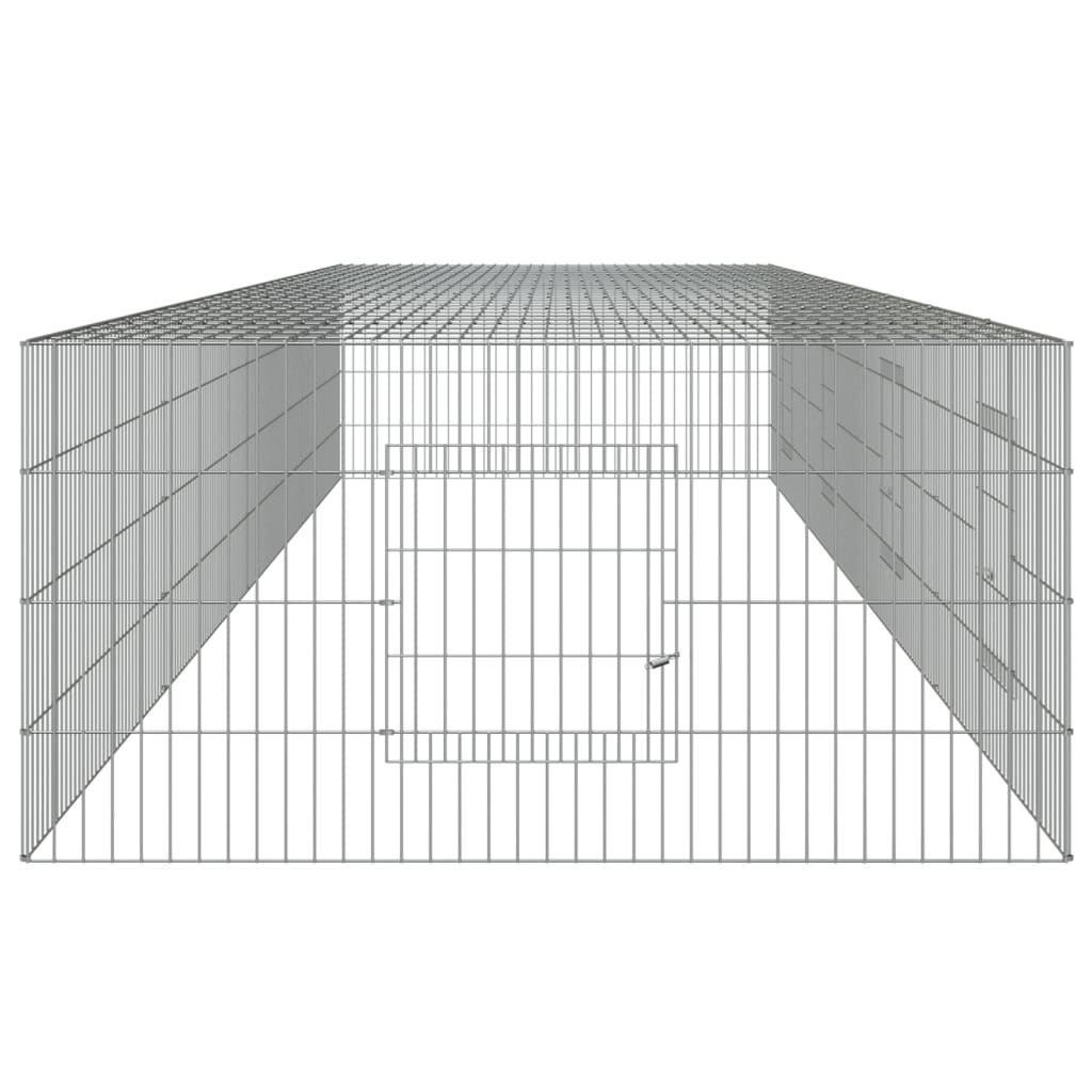Konijnenkooi met 4 panelen 433x109x54 cm gegalvaniseerd ijzer 433 x 109 x 54 cm