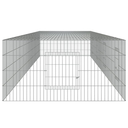 Konijnenkooi met 4 panelen 433x109x54 cm gegalvaniseerd ijzer 433 x 109 x 54 cm