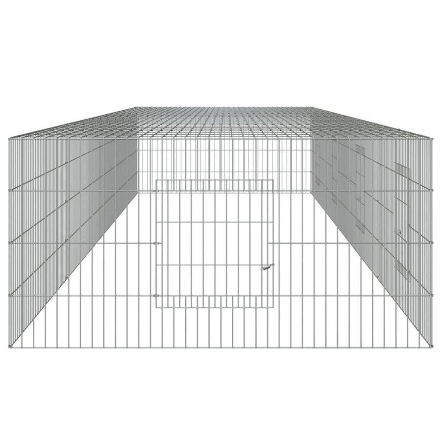 Konijnenkooi met 4 panelen 433x109x54 cm gegalvaniseerd ijzer 433 x 109 x 54 cm