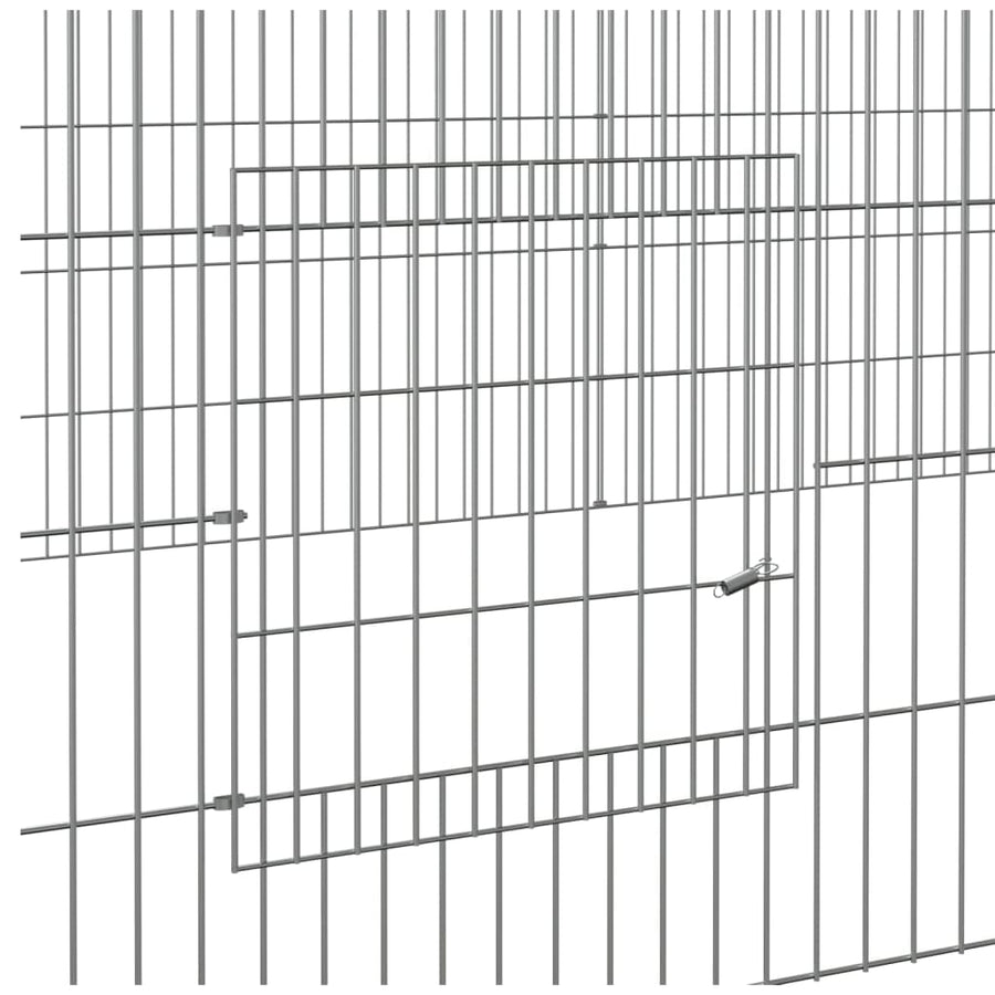 Konijnenkooi met 4 panelen 433x109x54 cm gegalvaniseerd ijzer 433 x 109 x 54 cm