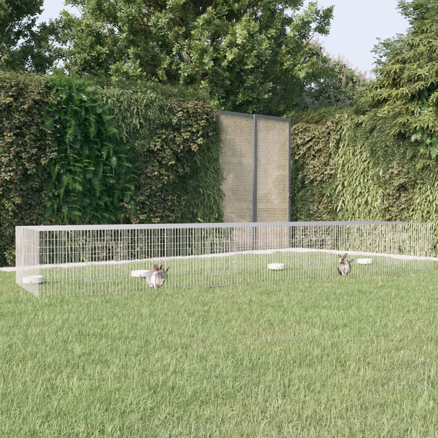 Konijnenkooi met 4 panelen 433x109x54 cm gegalvaniseerd ijzer 433 x 109 x 54 cm