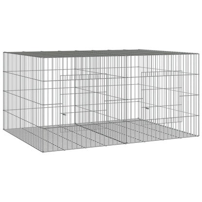 Konijnenkooi met 2 panelen 110x79x54 cm gegalvaniseerd ijzer 110 x 79 x 54 cm