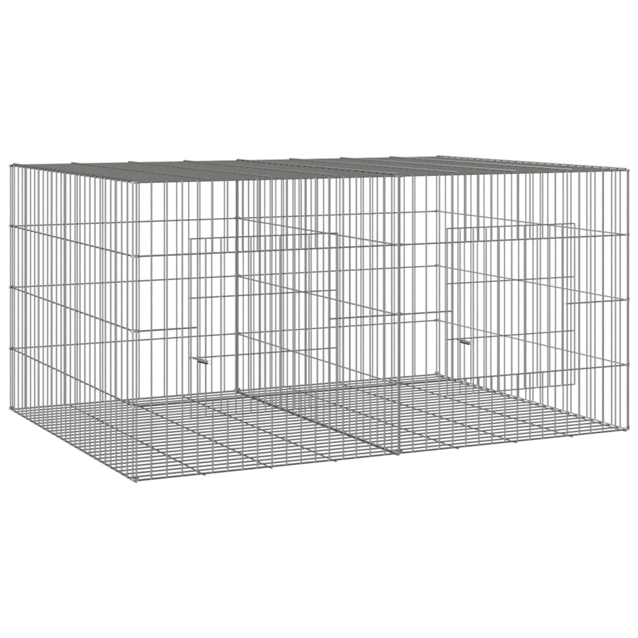 Konijnenkooi met 2 panelen 110x79x54 cm gegalvaniseerd ijzer 110 x 79 x 54 cm