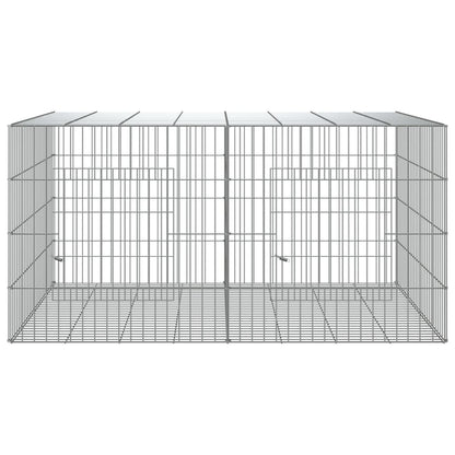 Konijnenkooi met 2 panelen 110x79x54 cm gegalvaniseerd ijzer 110 x 79 x 54 cm