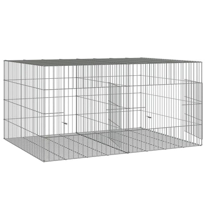 Konijnenkooi met 2 panelen 110x79x54 cm gegalvaniseerd ijzer 110 x 79 x 54 cm