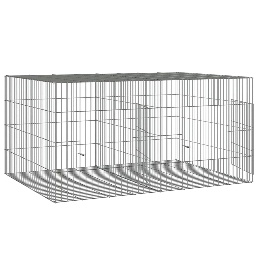 Konijnenkooi met 2 panelen 110x79x54 cm gegalvaniseerd ijzer 110 x 79 x 54 cm