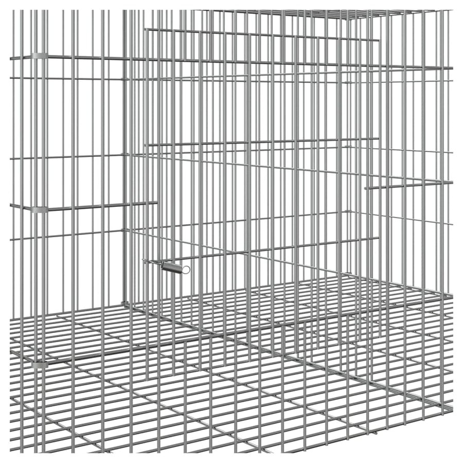 Konijnenkooi met 2 panelen 110x79x54 cm gegalvaniseerd ijzer 110 x 79 x 54 cm