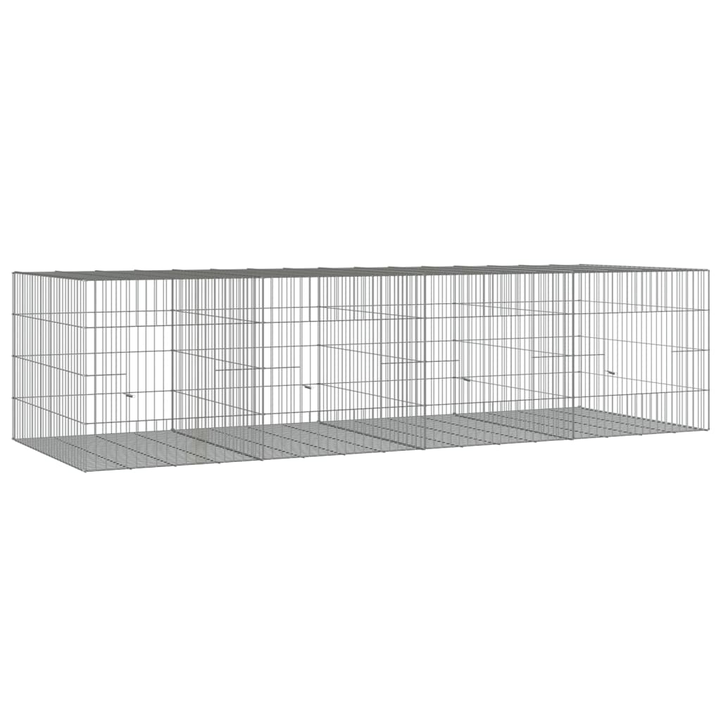 Konijnenkooi met 4 panelen 217x79x54 cm gegalvaniseerd ijzer 217 x 79 x 54 cm