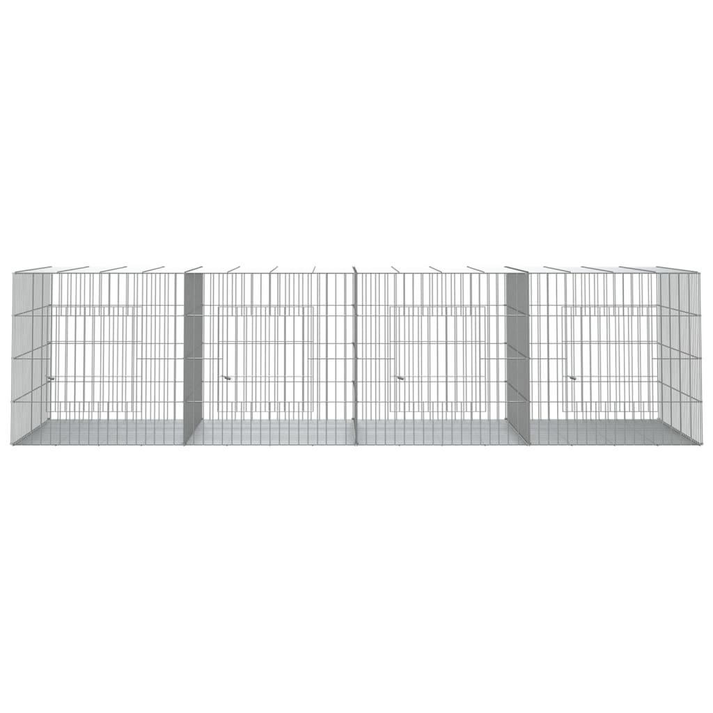 Konijnenkooi met 4 panelen 217x79x54 cm gegalvaniseerd ijzer 217 x 79 x 54 cm