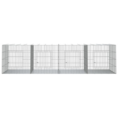 Konijnenkooi met 4 panelen 217x79x54 cm gegalvaniseerd ijzer 217 x 79 x 54 cm