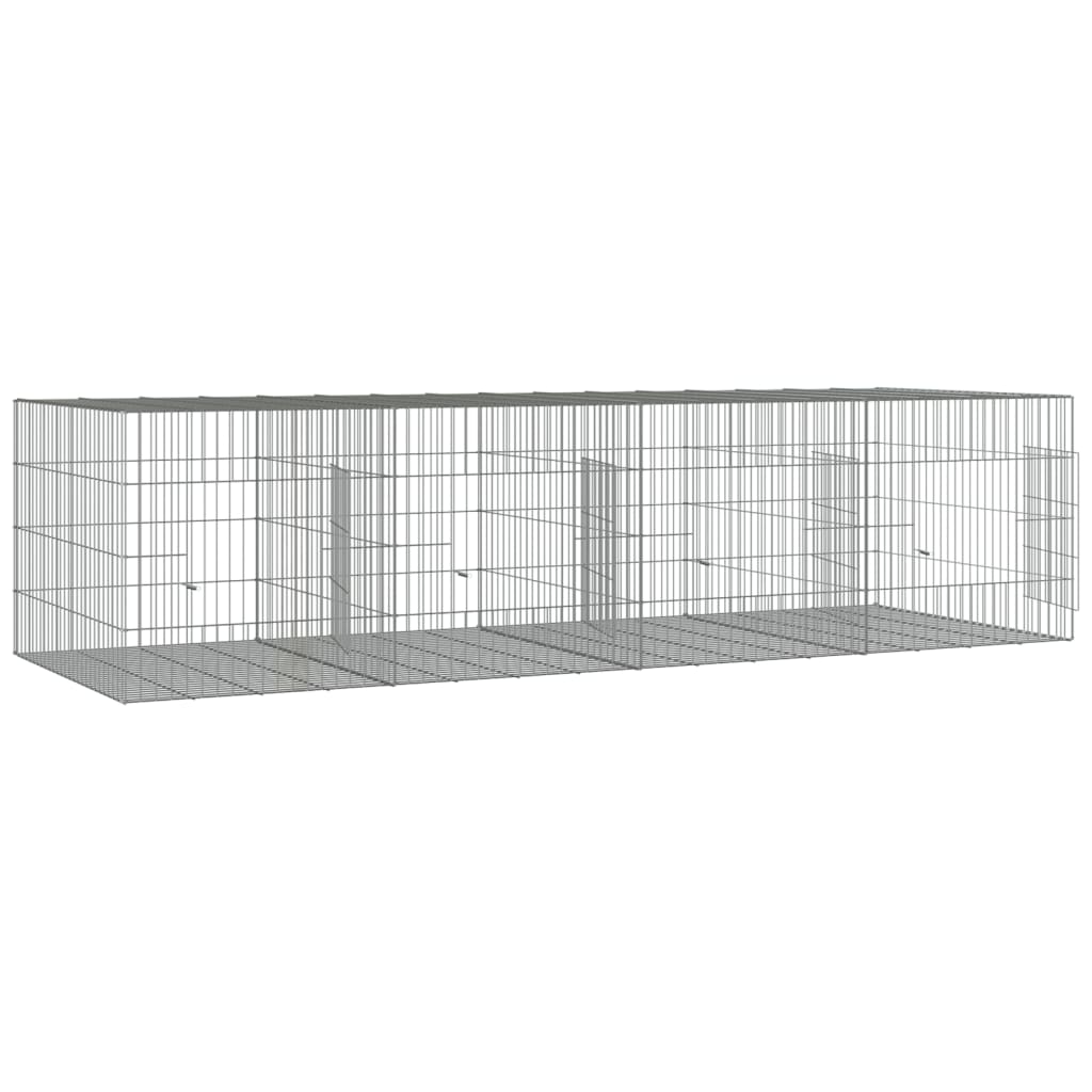 Konijnenkooi met 4 panelen 217x79x54 cm gegalvaniseerd ijzer 217 x 79 x 54 cm